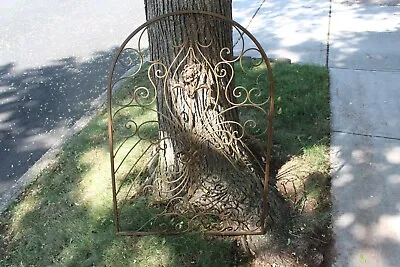 Vintage Victorian Hollywood Regency Metal Fence Wall Art #1 Flowers Scrolls Gold • $229.99