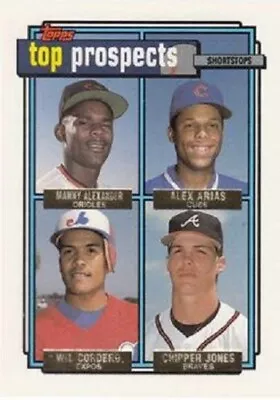 1992 Topps Gold #551 Chipper Jones / Wil Cordero Top Prospects Shortstops NM • $2