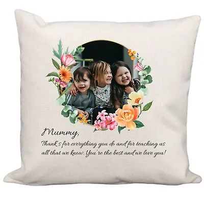 Personalised Pillow Mothers Day Photo Sofa Cushion Cover Gift For Her Mum Mummy  • £11.99