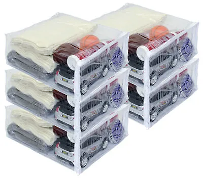 5-Pack Heavy Duty Vinyl Zippered Closet Square Storage Bags (Clear) 9 X11 X4  • $16.99