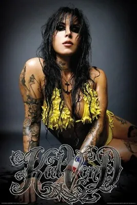 KAT VON D POSTER Hot Sexy Shot - Tattoo RARE 24X36 • £14.65