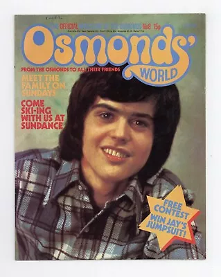 The Osmonds World Magazine June 1974 No. 8 Donny Osmond Brothers Marie Etc • £10