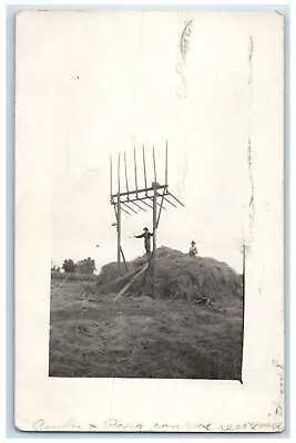 1912 Farm Harvesting Time Mankato Minnesota MN RPPC Photo Antique Postcard • $39.95