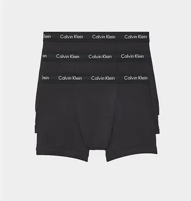 New In Box (3) Three Pack Men's Calvin Klein Cotton Boxer Brief Black White Tri • $19.79