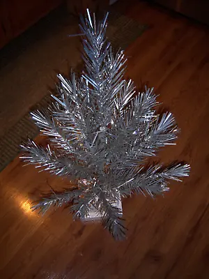 Retro Vtg Collector' Cute 3.5ft Starband Sparkler Silver Aluminum Xmas Tree #x20 • $164.99