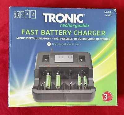 TRONIC Rechargeable Fast Battery Charger Up To 8 Batteries • £16.95