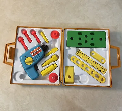 FISHER PRICE 924 Tool Kit 1977 Vintage Tools Case Drill • $17.99