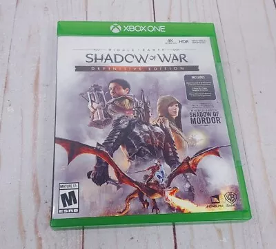 Middle Earth Shadow Of War  Definitive Edition Xbox One  2018 Tested Working  • $10.95