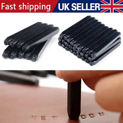 36X Number And Letter Stamp Punch Set For Imprinting Metal Leather Wood Plastic. • £7.99