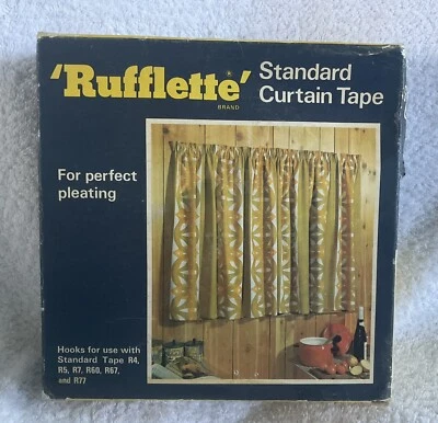 £12.50 • Buy ROLL OF VINTAGE 1960's WHITE RUFFLETTE STANDARD CURTAIN TAPE IN ORIGINAL BOX