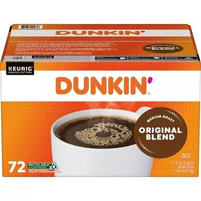 Dunkin Donuts Original Blend Medium Roast K-Cups Coffee - 72 Count - Free Ship • $43.49