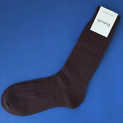 NWT Pantherella Packington 5x1 Merino Wool Knit Trouser Dress Socks - Maroon • $25