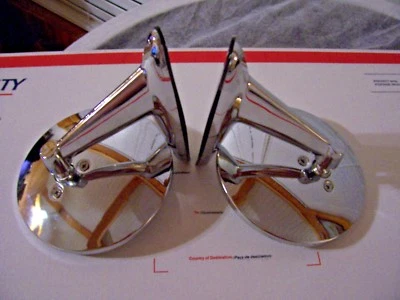 $52.99 • Buy Nos:vintage Style Classic Chrome Twin Sport Round Car & Truck Side View Mirrors