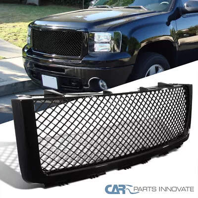$109.95 • Buy Fits GMC 07-13 Sierra 1500 Pickup Mesh Glossy Black Front Bumper Hood Grille