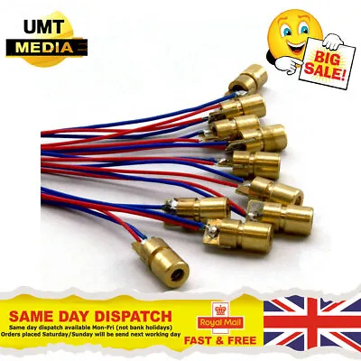 6mm 5V Red Laser Dot Diode Copper Head 650nm For Arduino Raspberry PI • £2.95