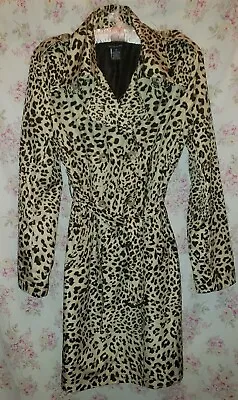 $15 • Buy Vintage Boston Proper Womens Leopard Cheetah Jacket Trench Coat Sz M/L
