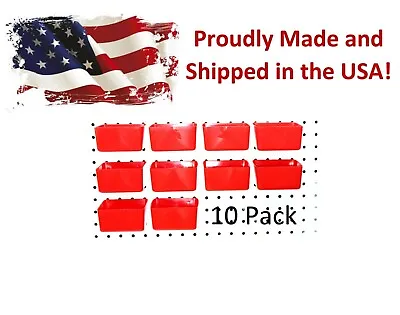 Small Plastic Red Pegboard Storage/Part Bins - 10 Pack JSP Brand • $9.99
