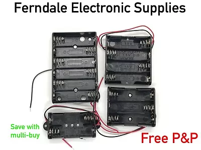 £2.69 • Buy AA Battery Holder Box Case With Leads, 2, 3, 4, 6 Way Free P&p