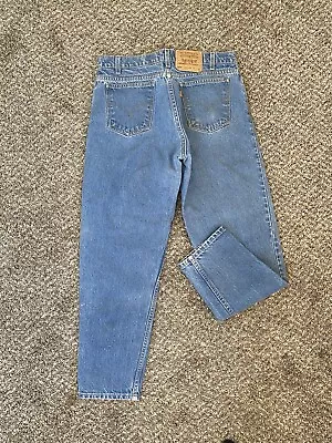 Vintage Levis 550 Jeans Relaxed Fit Tapered Leg 34x30 Blue Denim Orange Tab 90s • $23