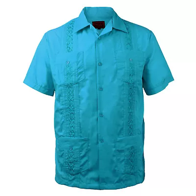 New Guayabera Men's Premium Cuban Bartender Wedding Casual Button Up Dress Shirt • $25.19