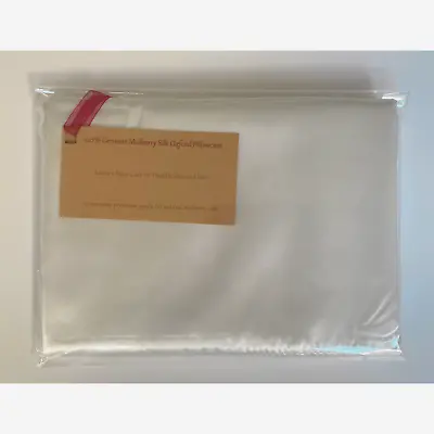 100% Genuine Pure Mulberry Pillowcase. 19 Momme Silk On Both Sides. Ice White • £20.99