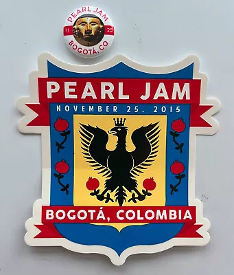 Pearl Jam Official Concert Event Sticker & Pin Set! Bogota Colombia Nov 25 2015 • $42.71