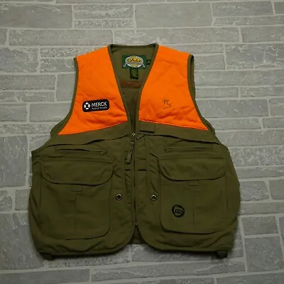 Cabela's Hunting Vest Adult Medium Canvas Blaze Orange Accent Lots Of Pockets! • $57.44