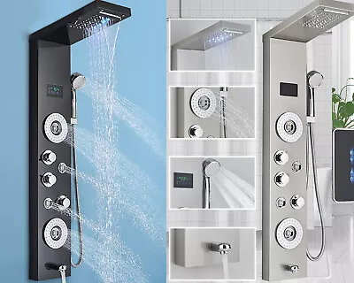 ELLO&ALLO LED Shower Panel Tower Rainfall Head Handheld Sprayer Massage System • $115.39