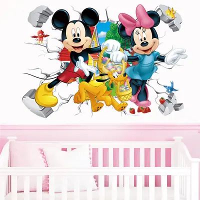 Mickey Minnie Cartoon Mouse Wall Art Stickers Decals Kids Baby Room Home Decora • $9.95