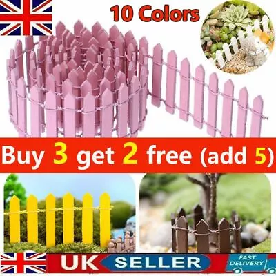 UK DIY Miniature Wood Fence Mini Small Fence Fairy Garden Kit Fit For Succulents • £4.98