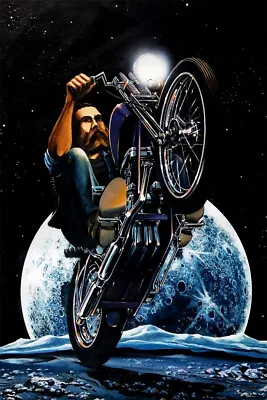 David Mann Illustration Cult Biker Motorcycle Print Wall Art Home - POSTER 20x30 • $23.99