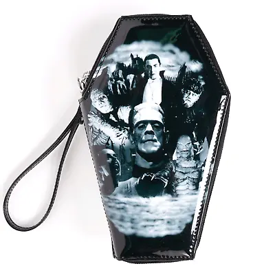 Rock Rebel Universal Monsters Collage Large Zip Up Coffin Wallet • $40