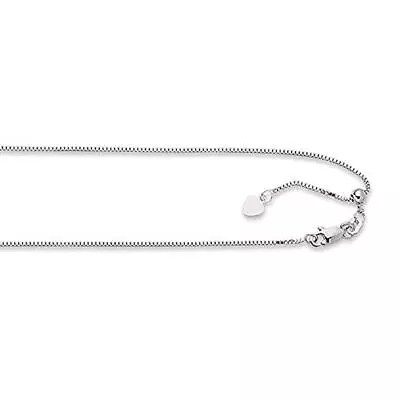 10K Gold & Sterling Silver 22 Inch Adjustable Box Chain 0.60mm 0.80mm 1.00mm • $19.95