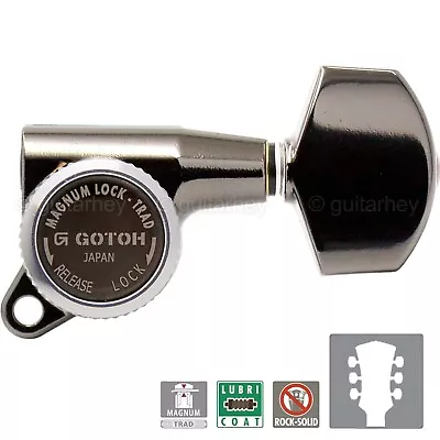 NEW Gotoh SG381-01 MGT MAGNUM LOCK-TRAD Set L3+R3 Guitar Tuners 3x3- COSMO BLACK • $89.95