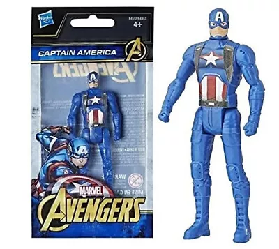 Marvel Avengers Captain America 3.75  10cm Value Action Figure Blue Toy . NEW • £5.50