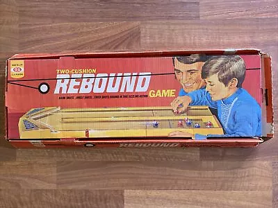 VINTAGE REBOUND Ideal USED 1970 Two Cushion Shuffleboard Tabletop Action Game • $47.24