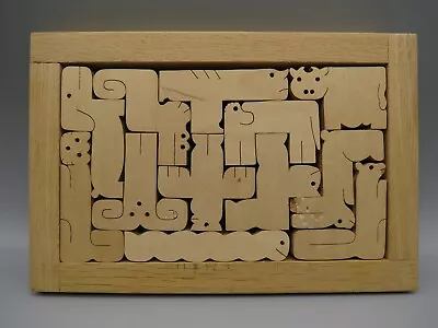 Wood Puzzle Animal Interlocking Block Mid Century/ Enzo Mari Styled Wood Puzzle • $49.99