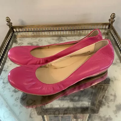 J Crew Shoes Womens 10 Hot Pink Leather Ballet Flats Fairy Cottage Core Romantic • $30