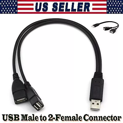 Universal USB Splitter Y Cable 1 Male To 2 Female Extension Cord Connector • $3.99