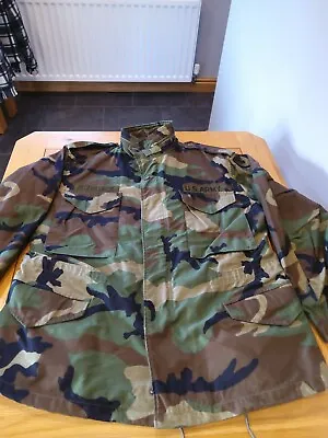 £50 • Buy Genuine US Army M65 Jacket Coat Woodland Camouflage With Insignia Medium Short