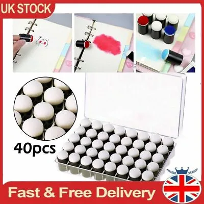 40Pcs Finger Sponge Daubers Paint Ink Pad Stamping Brush Crafts +Storage Box Set • £11.87