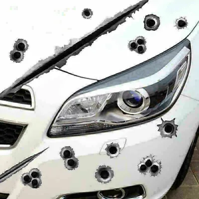 $5.99 • Buy 4pcs Fire Gun Sticker Bullet Hole 3D Scratch Waterproof Car Decorations Decals