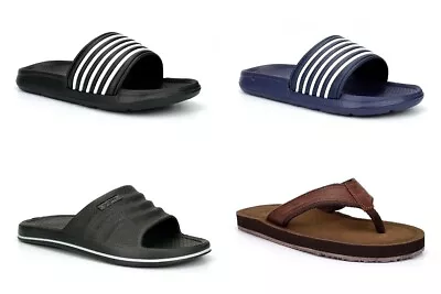 Mens Summer Sandals Mens Flip Flops Mens Mules Toe Post Leather Effect Size • £15.19