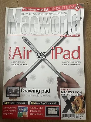 Macworld Magazine Christmas 2010 MacBook Air V IPad / Excellent • £5.95