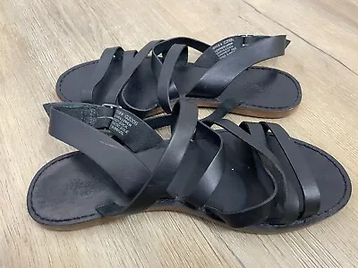 Madewell The Boardwalk G2006 Black Multi-Strap Leather Sandal- Size 7 • $13.60