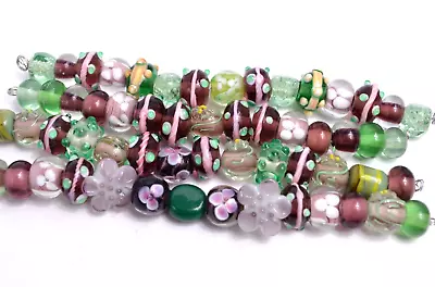 New 4 Strands Of Fine Murano Lampwork Glass Beads - 12mm To 16mm - A7192c • $9.99