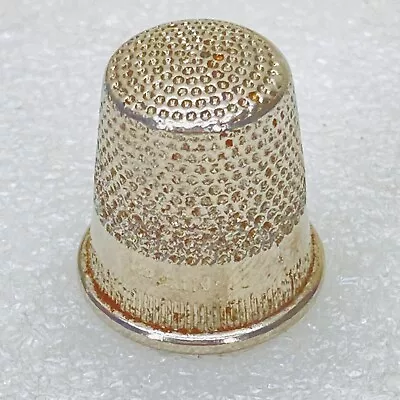 VTG‼ Silver Tone Metal Sewing Thimble Size #10 Made In Spain • VGUC‼ FREE S/H‼ • $9.95