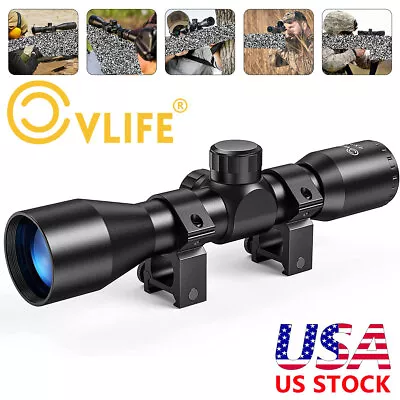 CVLIFE 4X32 Tactical Rifle Scope Mil Dot Crosshair Optics Gun Scope W/20mm Mount • $27.99