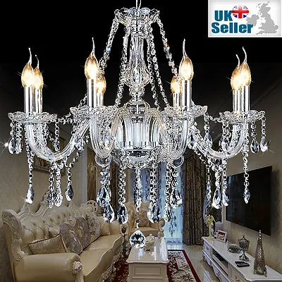 Chandelier CLEAR Genuine K9 Crystal 2 6 8 10 10+5 16+8 16+10+6 Arms Light • £32.50