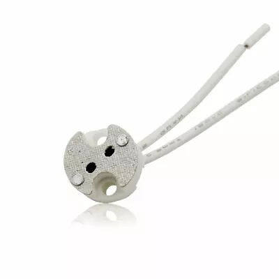 Ceramic Lamp  Bulb Holder  Halogen G4 G5.3 G6.35 Heat Resistant With Fly Leads • £3.26